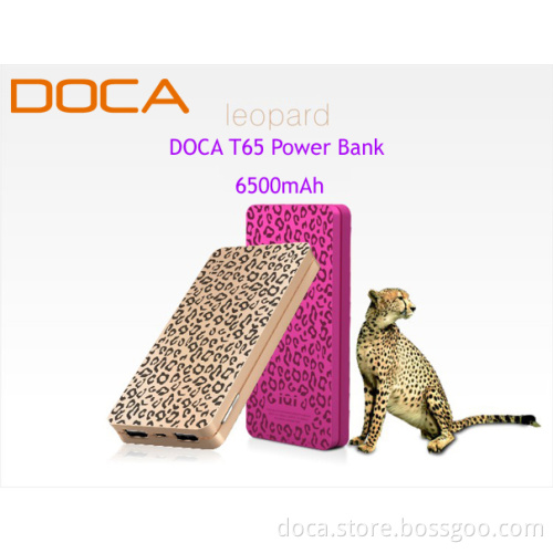 DOCA 6500 mAh Leopard Phone Charger Power Bank